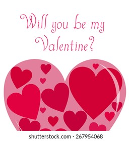 White background with a heart and text for valentine's day. Vector illustration