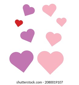 White background with hearts to make cards can write messages on.