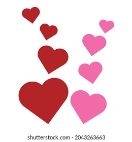 White background with hearts for making cards or sending letters.
