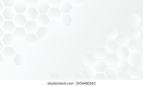 White background with hexagon. Modern hexagon design background abstract. Geometric shape technology digital hi tech concept
