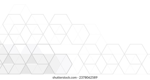 White background hexagon pattern , abstract elements design. Linear geometric drawing. Vector illustration.