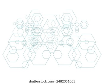 white background with hexagon pattern.Abstract background with geometric shapes and hexagon pattern. Vector illustration for medicine, technology or science design A