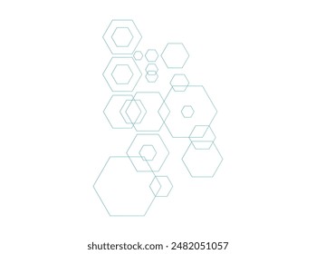 white background with hexagon pattern.Abstract background with geometric shapes and hexagon pattern. Vector illustration for medicine, technology or science design J