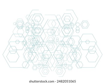 white background with hexagon pattern.Abstract background with geometric shapes and hexagon pattern. Vector illustration for medicine, technology or science design B