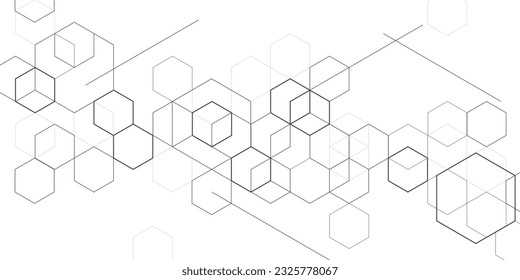 white background hexagon texture abstract elements design. Concept engineer, medical, technology