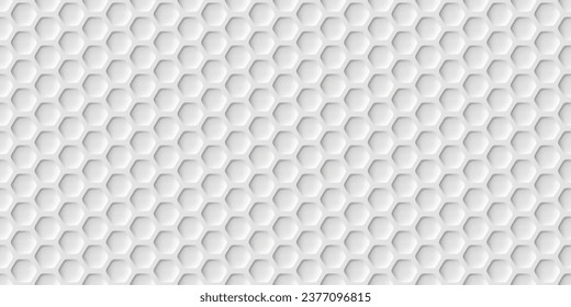 White background with a honeycomb pattern. The texture of a golf ball with rounded dimples. Abstract seamless pattern. Vector illustration