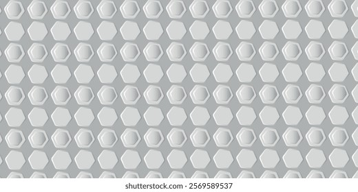 White background with a honeycomb pattern. The texture of a golf ball with rounded dimples. Abstract seamless pattern. Vector illustration