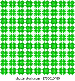 weißer Hintergrund mit horizontalem und vertikalem grünem Blumenmuster. Vektorgrafik
