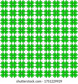 fondo blanco con un patrón de flor verde horizontal y vertical. vector