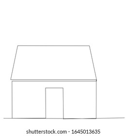 fondo blanco, dibujo de línea continua de la casa