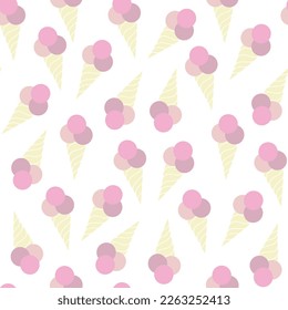 Fondo blanco con helados de maíz en tonos pastel. Patrón decorativo sin fisuras para envolver papel, papel pintado, textil, tarjetas de felicitación e invitaciones.