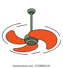 Ilustración de fondo blanco del diseño aislado del Vector del ventilador perfecto para el aparato, la tecnología, el hogar, el dispositivo eléctrico, y el enfriamiento de las ilustraciones creativas temáticas