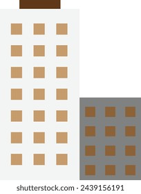 White background image with apartment house icon