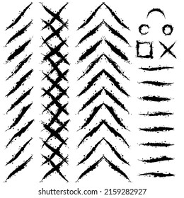 White background with ink blots and abstract black brushed symbol. Old norse viking mythology wallpaper with rune symbol. Tattoo sample pattern design