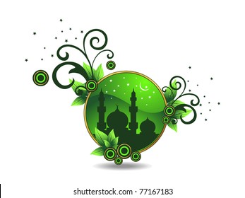 weißer Hintergrund mit isolierten, kreativen Kunstwerken und Symbol für Rmadan