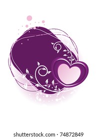 white background with isolated creative floral pattern heart