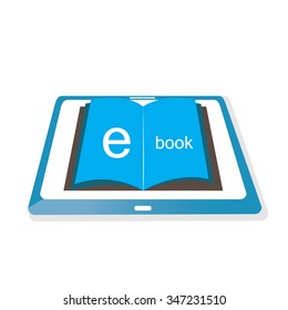 white background with an isolated e-book icon