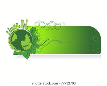 fondo blanco con banner de concepto aislado go green, ilustración