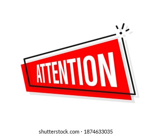 White background, isolated. Warning attention sign. Important information. Business infographic template. Stop sign.