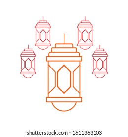 
White background lantern vector illustration icon