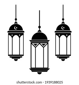 White background lantern vector illustration icon