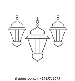 White background lantern vector illustration icon
