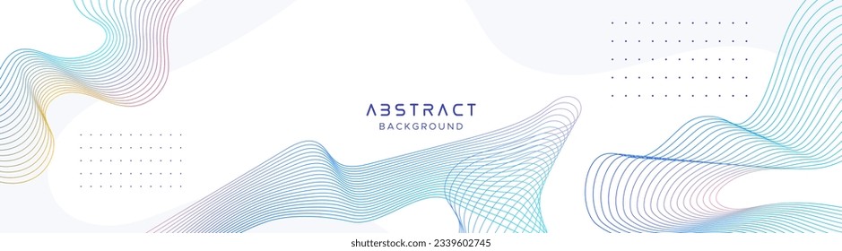 white background with large text copy area decorated with colorful wave line ornament. for banner templates, wall hangings and print media