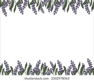 white background with lavender border	
