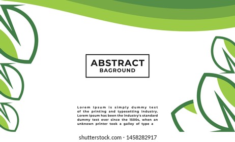 white background with leaf theme, flat green color