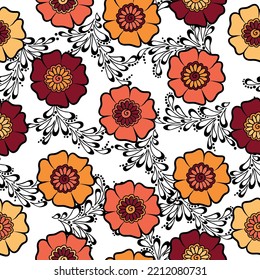 White background. Liberty style print. Floral seamless background.  Printing with small multicolor flowers. 