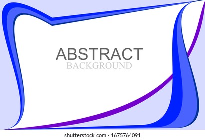 White background, light blue purple, blue line curve, invitation design, business card design, book cover, etc. vector