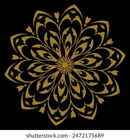 White background light coffee color mandala. New Design Luxury Mandala.