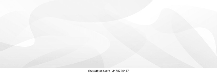 White background. Light neutral template. Futuristic clear waves. Abstract simple gradient. Smooth gray texture. Soft subtle wallpaper. Minimal elegant design. Vector illustration.