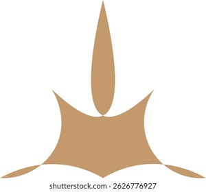 Fondo blanco y luz taupe corona icono de luna para la ilustración