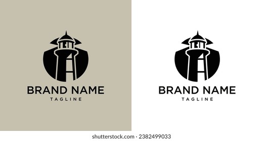 logotipo del icono del faro de fondo blanco