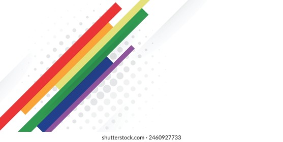 fondo blanco. línea color arco iris.