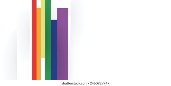 white background. line rainbow color.