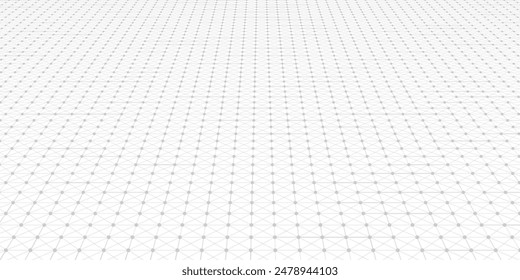 White background of lines and dots. Grid drawing.Technology white banner.Vector illustration.