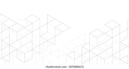 White background of lines.Geometry of squares.Line art design.Vector illustration.