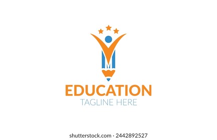 a white background with a logo for education