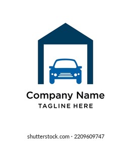 white background logo vector car garage