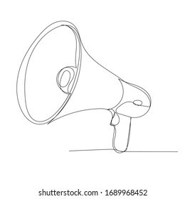 white background, loudspeaker continuous line drawing