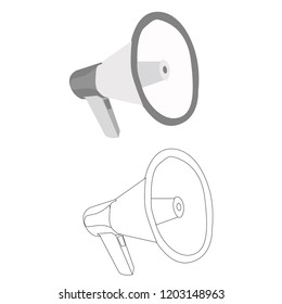 white background, loudspeaker contour