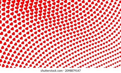 White Background for Love and Valentines Day with a Pattern of Red Weavy Hearts