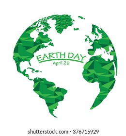 White background with a low poly earth for Earth day