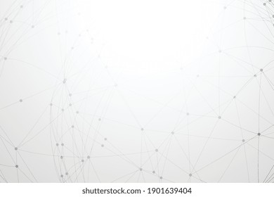 White Background With Low Poly Network Connection