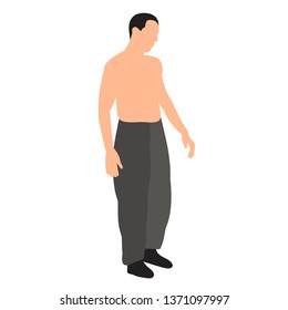 white background, a man in a flat style, without a face