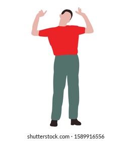 white background, man in a flat style