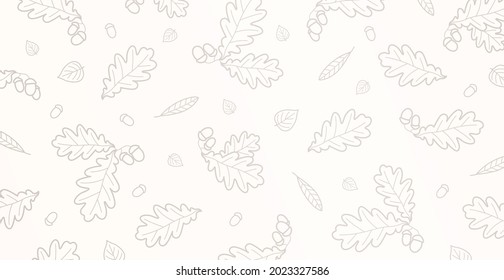 White background with many autumn foliage - Vector illustration