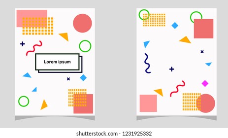 White Background Memphis Style for Banner, Ads, Book Cover, wrapped paper, Commercial ads, vector illustration eps 10